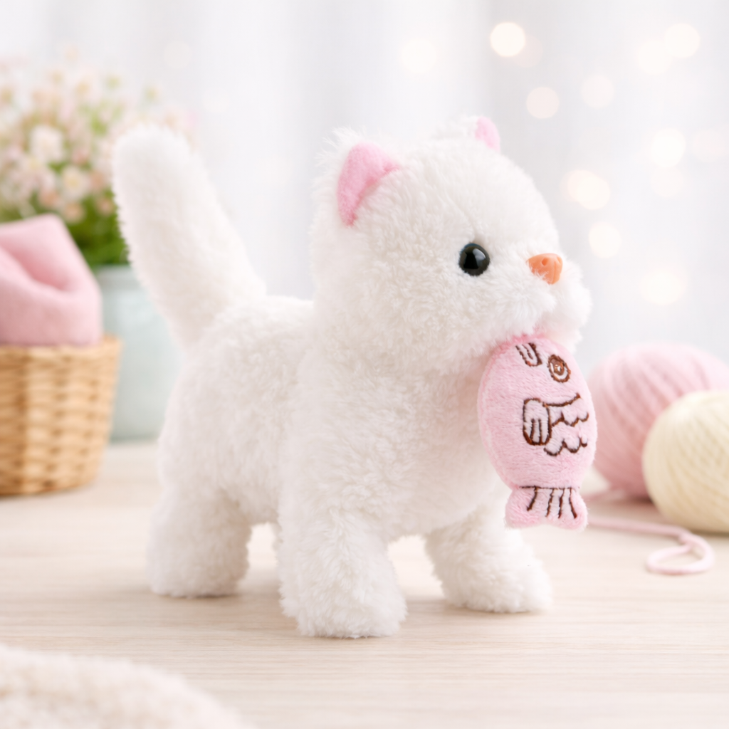 Cat Toy Plush Interactive Robotic Kitten Kids Playtime Companion