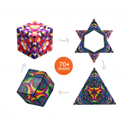 Puzzle Toy Magnetic Shape Shifting Cube Geometry Brain Teaser