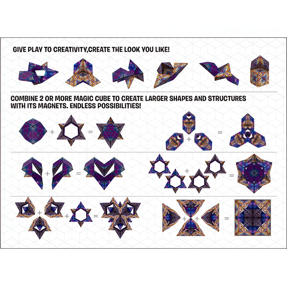 Puzzle Toy Magnetic Shape Shifting Cube Geometry Brain Teaser