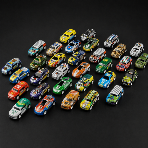 50 Mini Pull-Back Car Set Collection