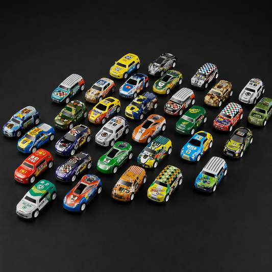 50 Mini Pull-Back Car Set Collection