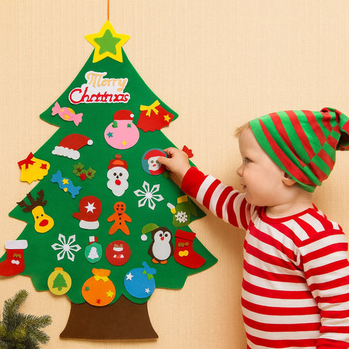 Christmas Kids Felt Tree DIY Wall Hanging Decoration Set