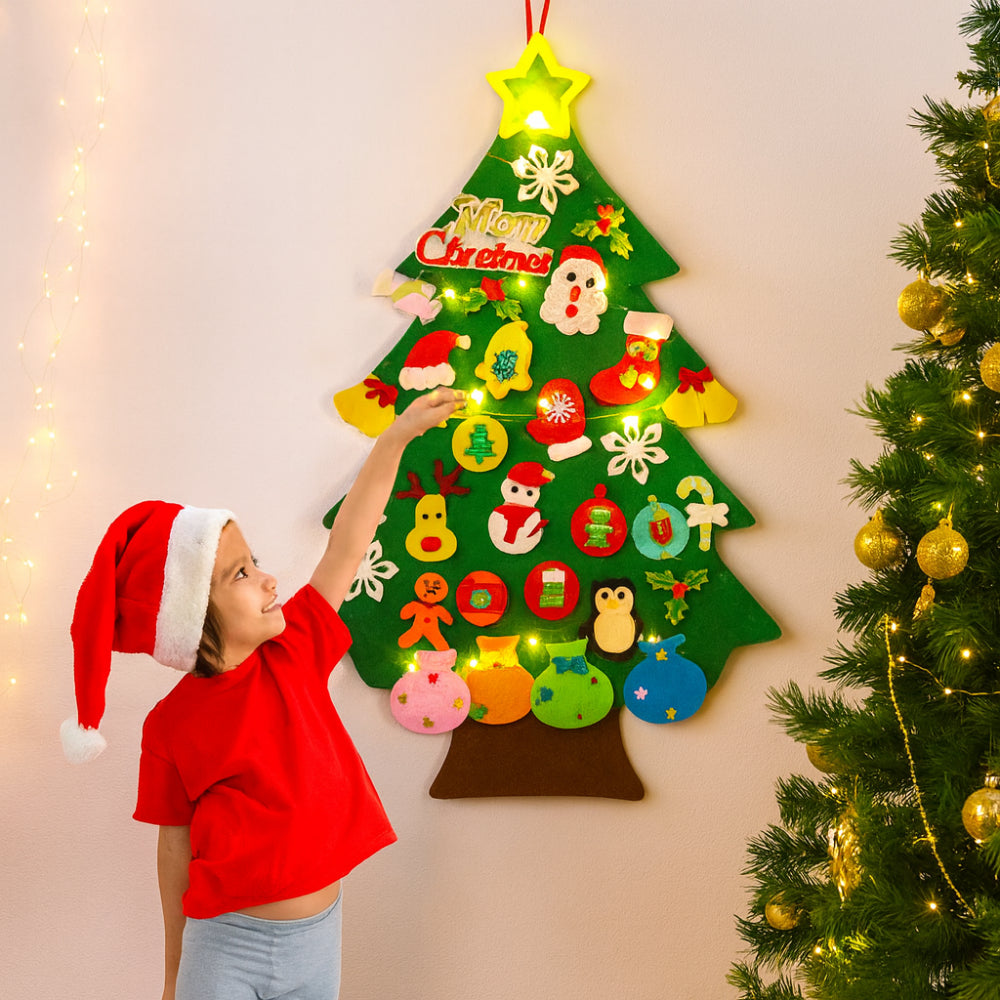 Christmas Kids Felt Tree DIY Wall Hanging Decoration Set