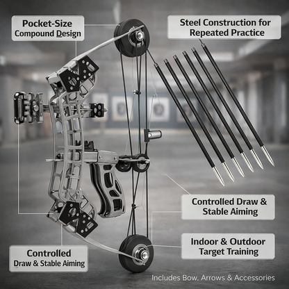Compound Bow Archery Pocket Steel Shooting Set