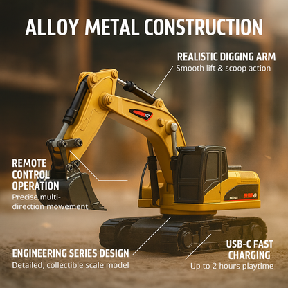 Construction Toy Alloy Vehicle Set Remote Control Functions