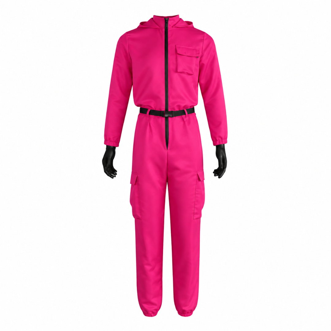 Costume Jumpsuit Hooded Outfit Zip Front Party Costume