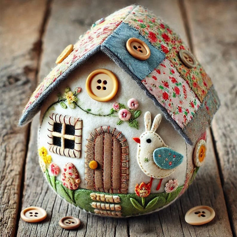 Patchwork Felt Egg House Craft Kit Diy Home Decor Projects