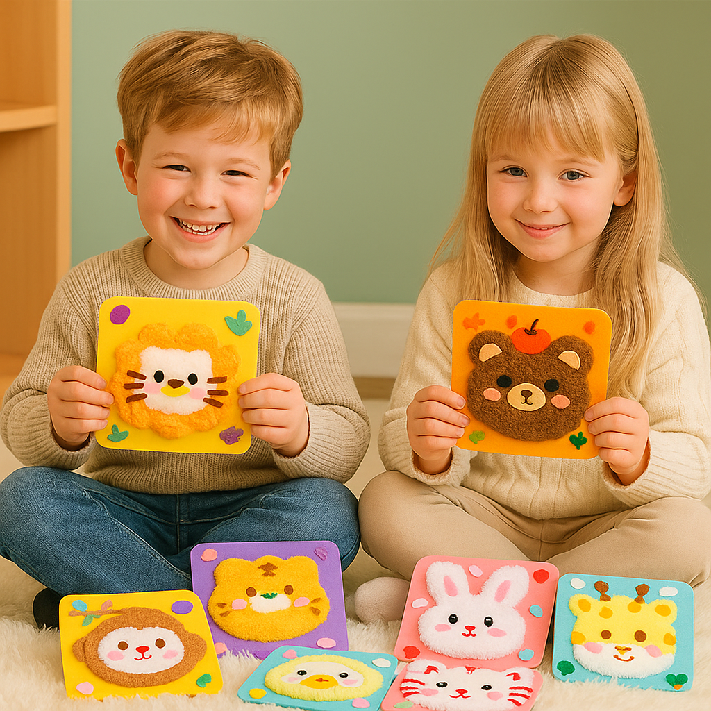 DIY Embroidery Craft Kit for Kids Creative Fun Animal Figures 0