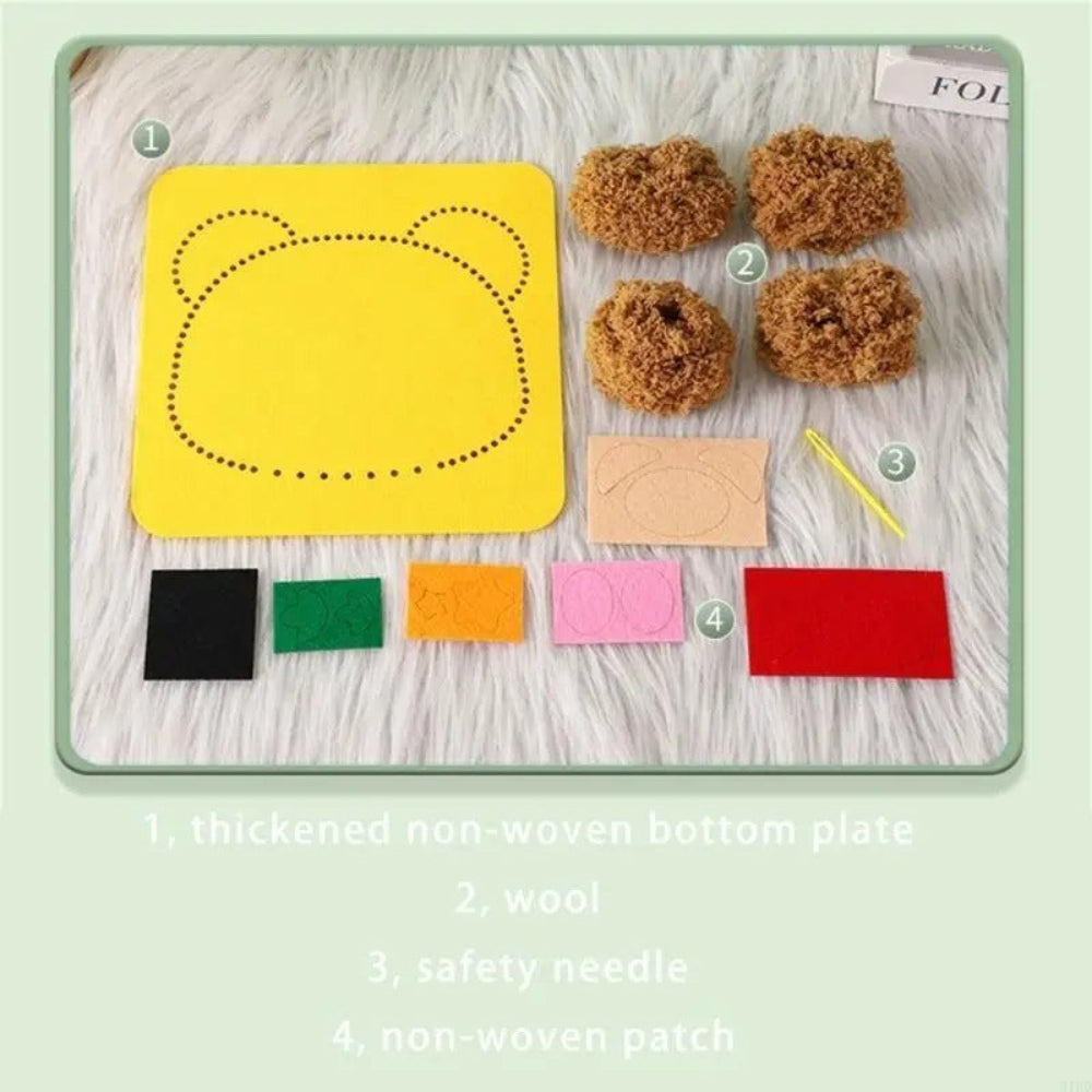 DIY Embroidery Craft Kit for Kids Creative Fun Animal Figures 4