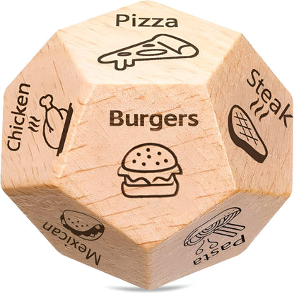 Dice Game Wooden Food Choice Decision Cube