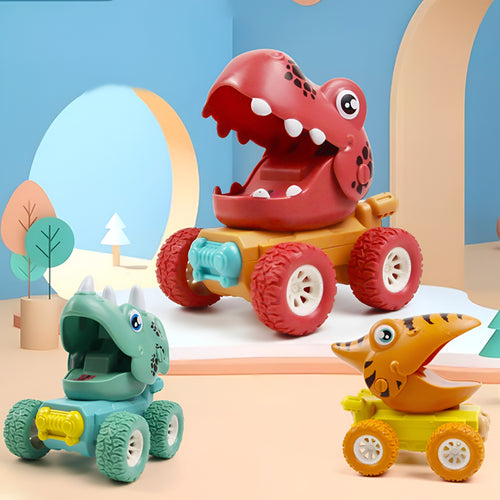 Dinosaur Toys Push Go Race Cars Toddler Vehicle Set
