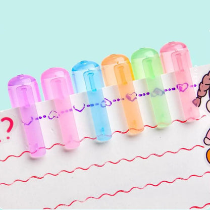 Dual Tip Highlighters Wavy Line Marker Set