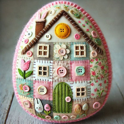 Patchwork Felt Egg House Craft Kit Diy Home Decor Projects