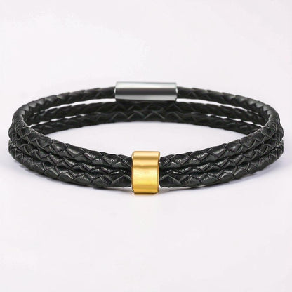 Father's Day Bracelet Personalized Name Engraved Magnetic Clasp