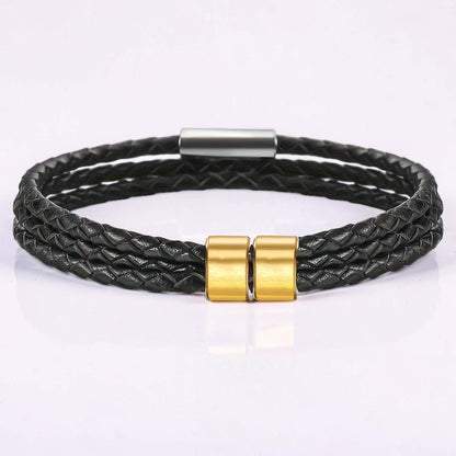 Father's Day Bracelet Personalized Name Engraved Magnetic Clasp