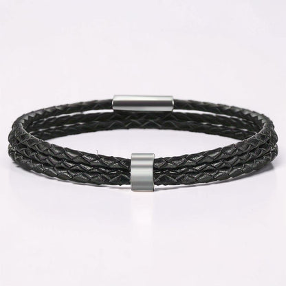 Father's Day Bracelet Personalized Name Engraved Magnetic Clasp