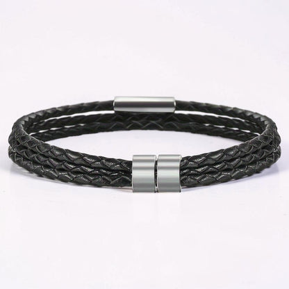 Father's Day Bracelet Personalized Name Engraved Magnetic Clasp