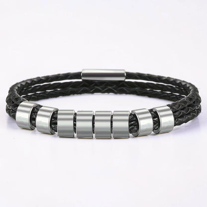 Father's Day Bracelet Personalized Name Engraved Magnetic Clasp