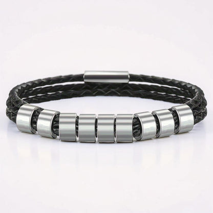 Father's Day Bracelet Personalized Name Engraved Magnetic Clasp