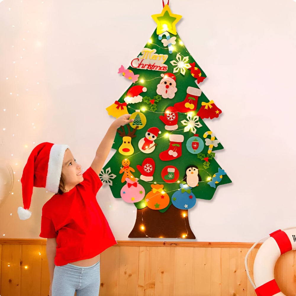 Christmas Kids Felt Tree DIY Wall Hanging Decoration Set