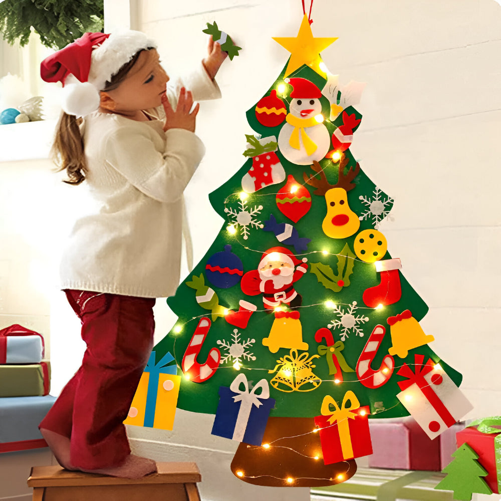 Christmas Kids Felt Tree DIY Wall Hanging Decoration Set