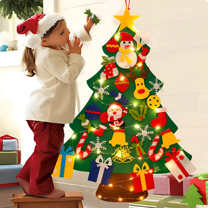 Christmas Kids Felt Tree DIY Wall Hanging Decoration Set