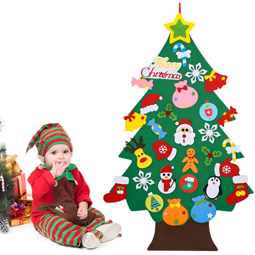 Christmas Kids Felt Tree DIY Wall Hanging Decoration Set