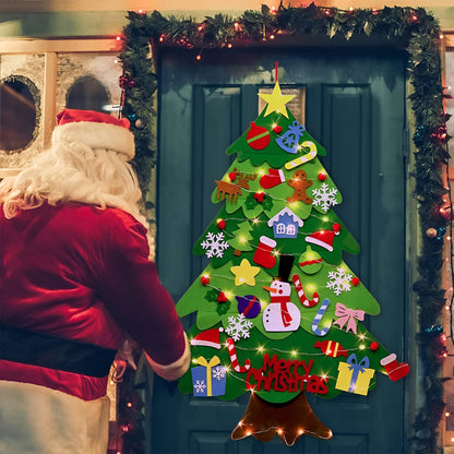 Christmas Kids Felt Tree DIY Wall Hanging Decoration Set