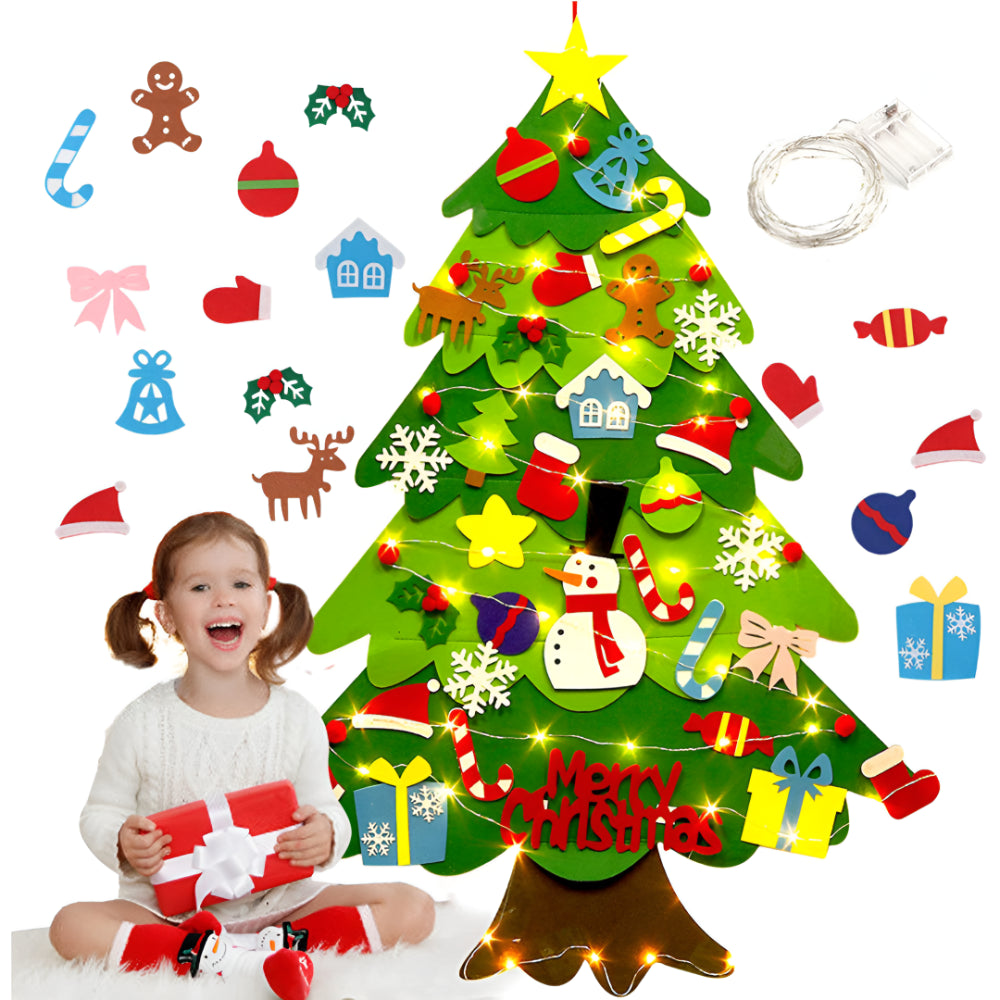 Christmas Kids Felt Tree DIY Wall Hanging Decoration Set