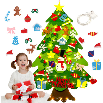 Christmas Kids Felt Tree DIY Wall Hanging Decoration Set