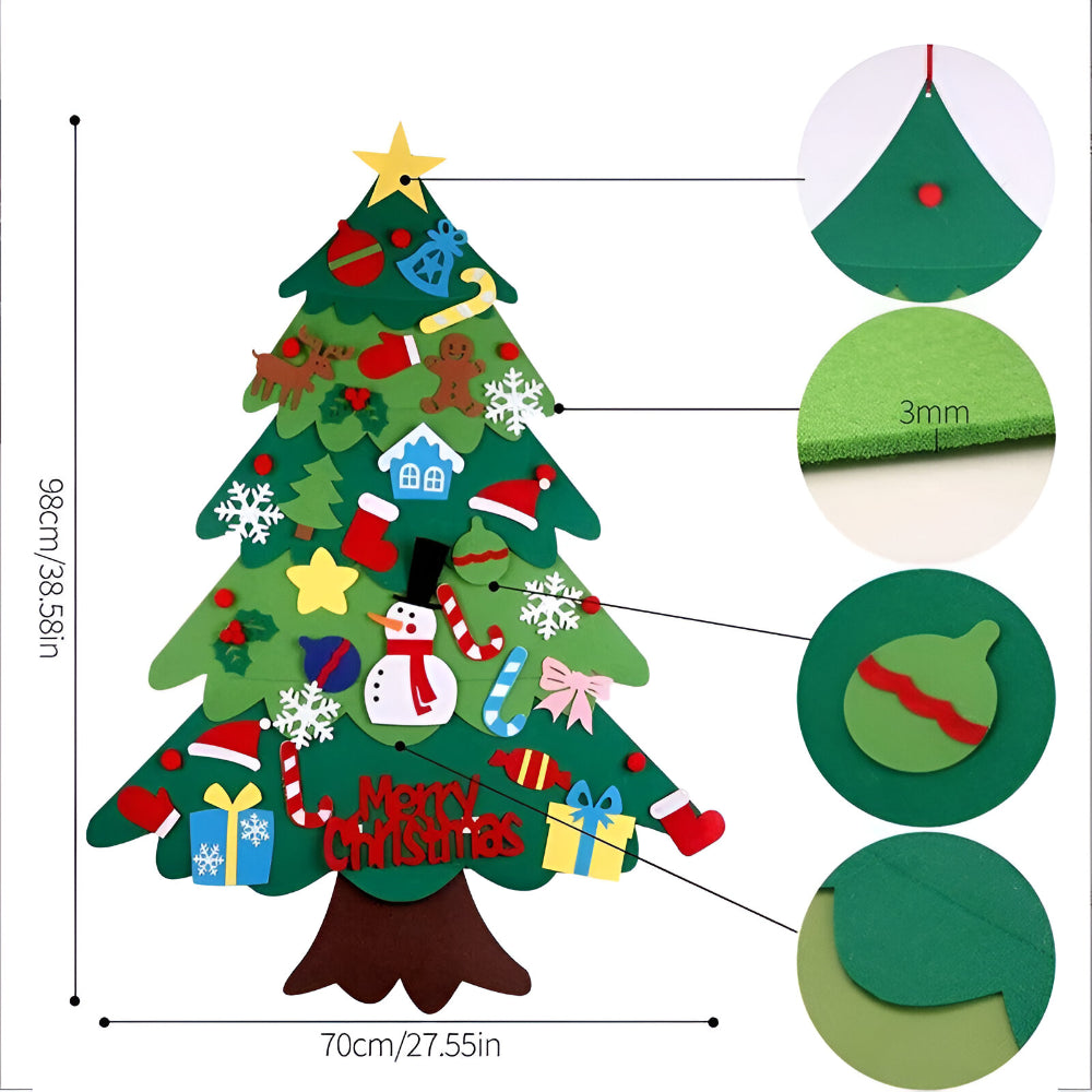 Christmas Kids Felt Tree DIY Wall Hanging Decoration Set