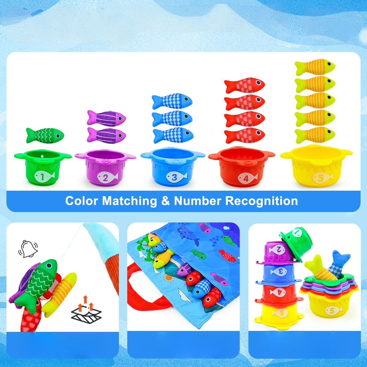 Fishing Toy Magnetic Sorting Educational Learning Play Set