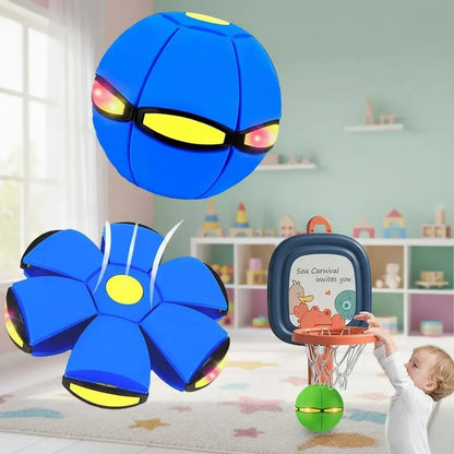 Flying Ball Saucer Toy Kids Light Up Bounce Play