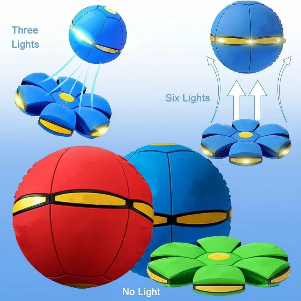 Flying Ball Saucer Toy Kids Light Up Bounce Play