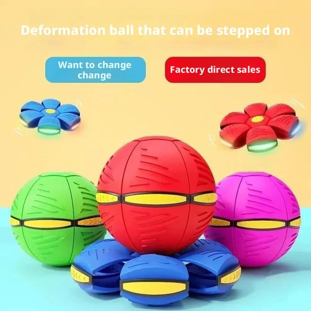 Flying Ball Saucer Toy Kids Light Up Bounce Play