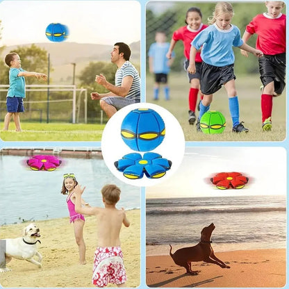 Flying Ball Saucer Toy Kids Light Up Bounce Play