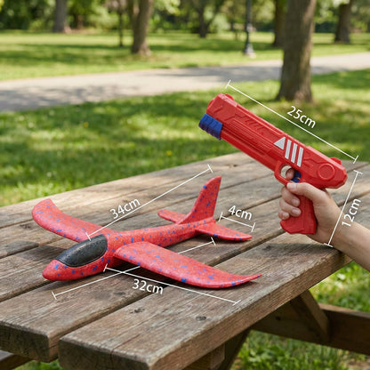 Flying Toy Airplane Launcher Kids Glider Play Set