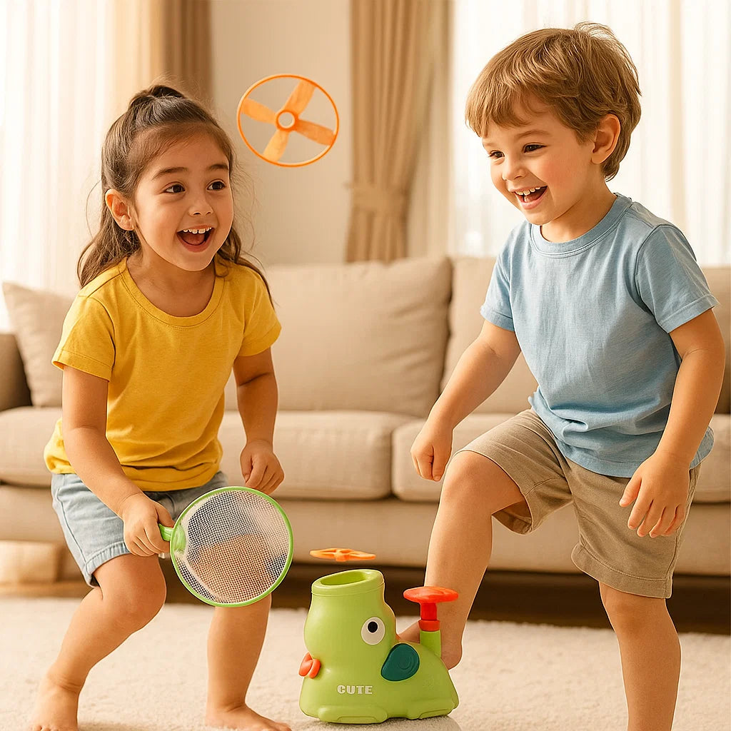 Flying Disc Launcher Toy Elephant Outdoor Activity for Kids 3