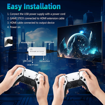 Game Console Retro HDMI Stick Wireless Controllers 4K Output