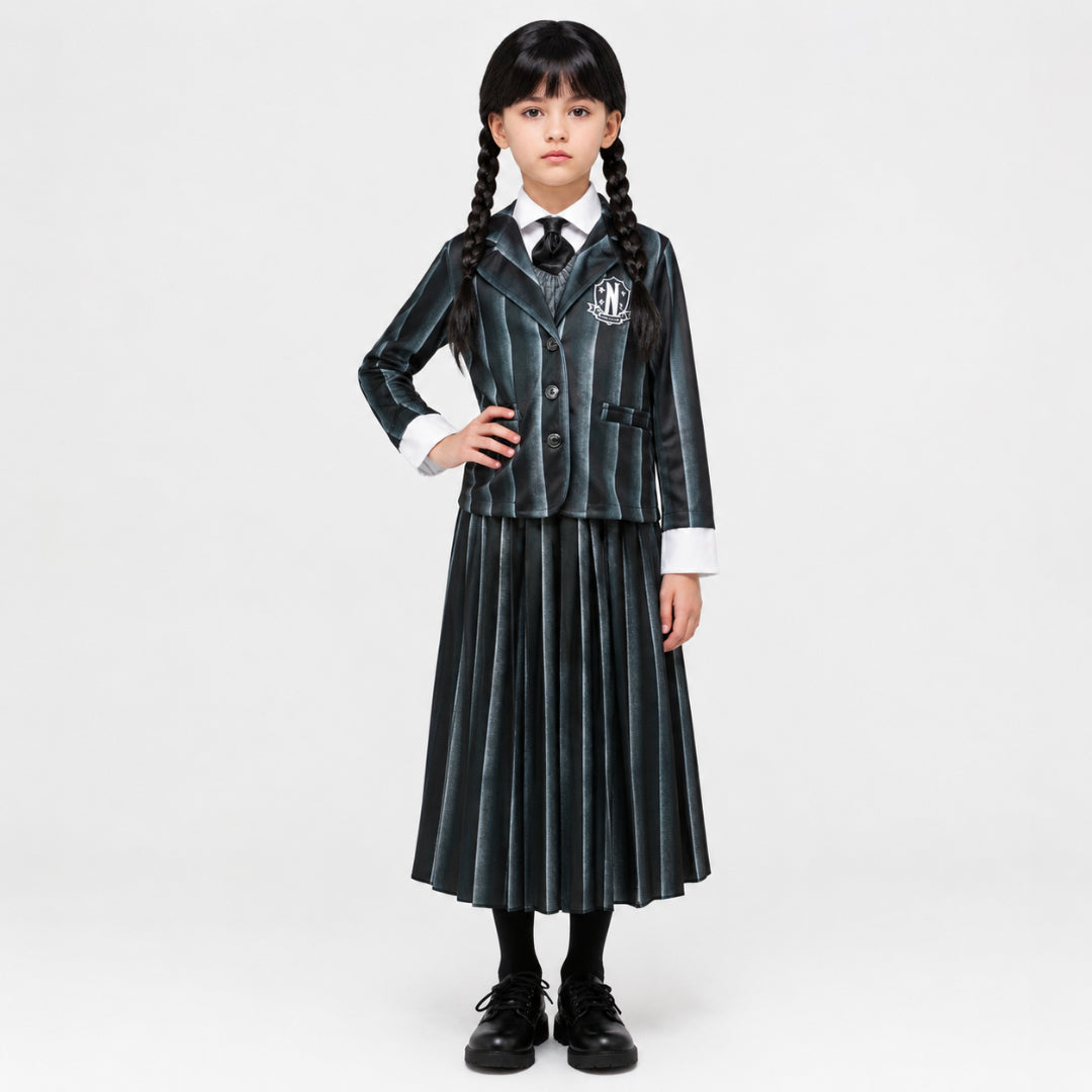 Kids Costume Gothic School Uniform Dress Up Outfit