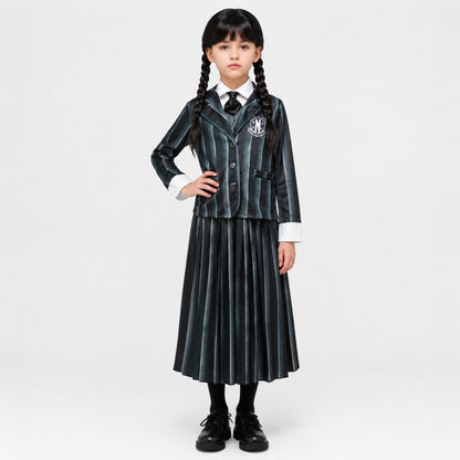 Kids Costume Gothic School Uniform Dress Up Outfit