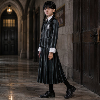 Kids Costume Gothic School Uniform Dress Up Outfit