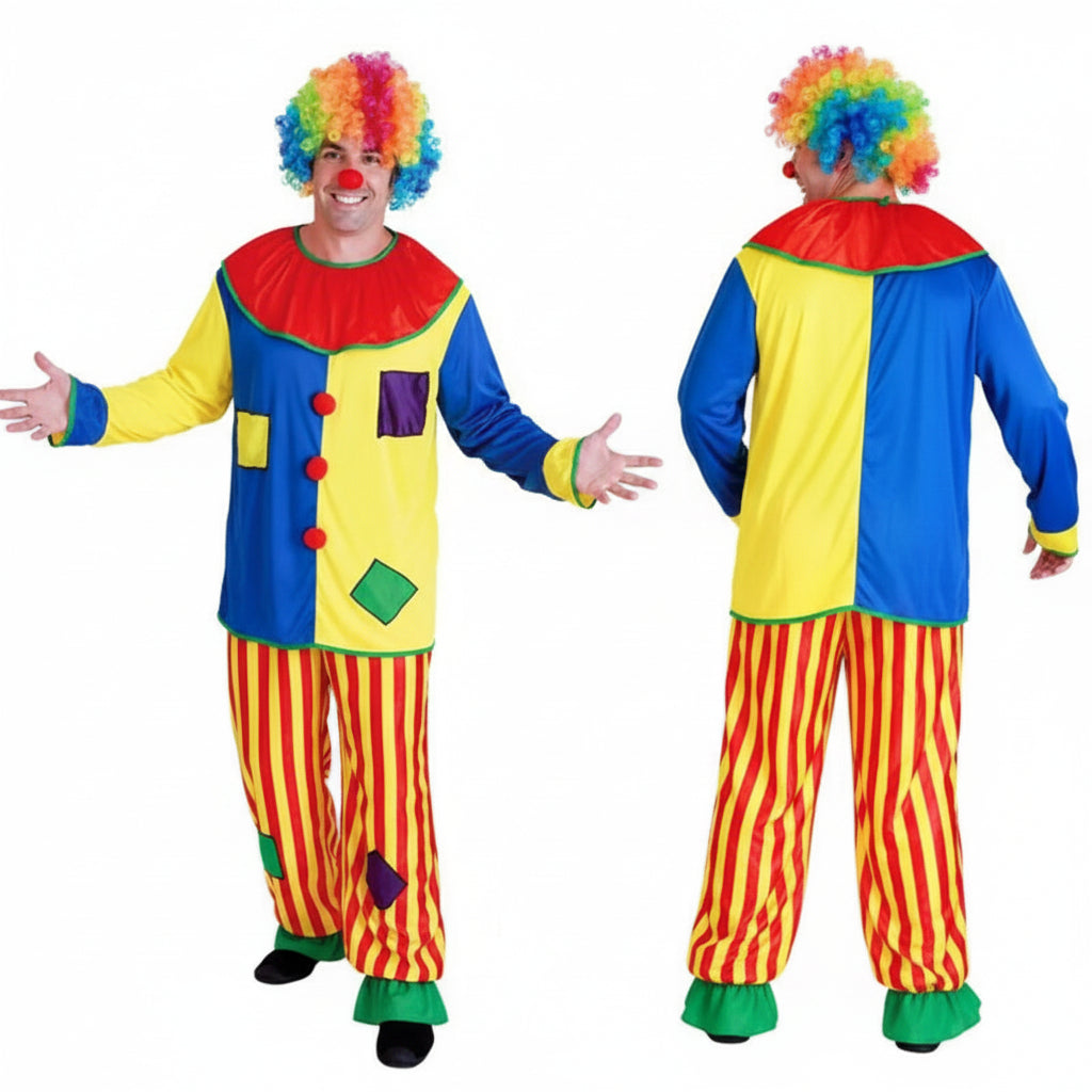 Disfraz de payaso para adulto Halloween Conjunto colorido de circo