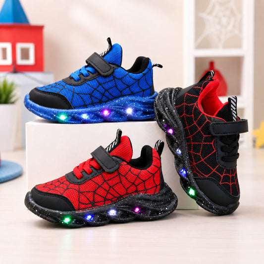 Kids Spider Web Man Light Up Sneakers
