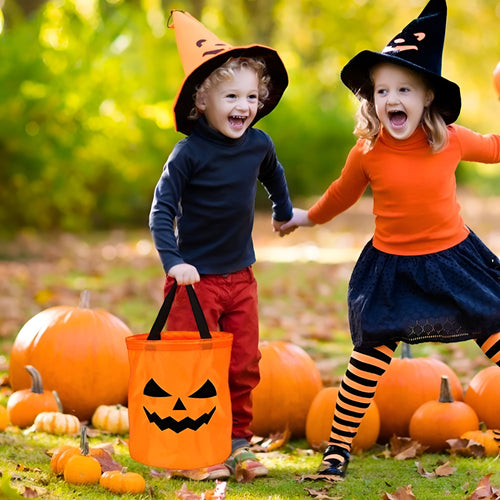 Halloween Bag LED Pumpkin Candy Tote Trick Treat Bag