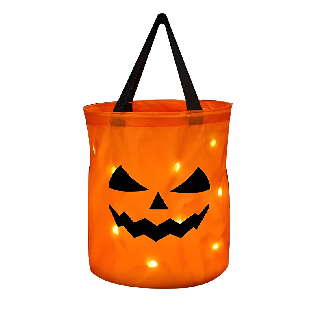 Halloween Bag LED Pumpkin Candy Tote Trick Treat Bag