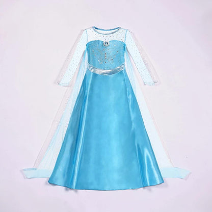 Halloween Costume Snow Princess Royalty Dress Cape Set