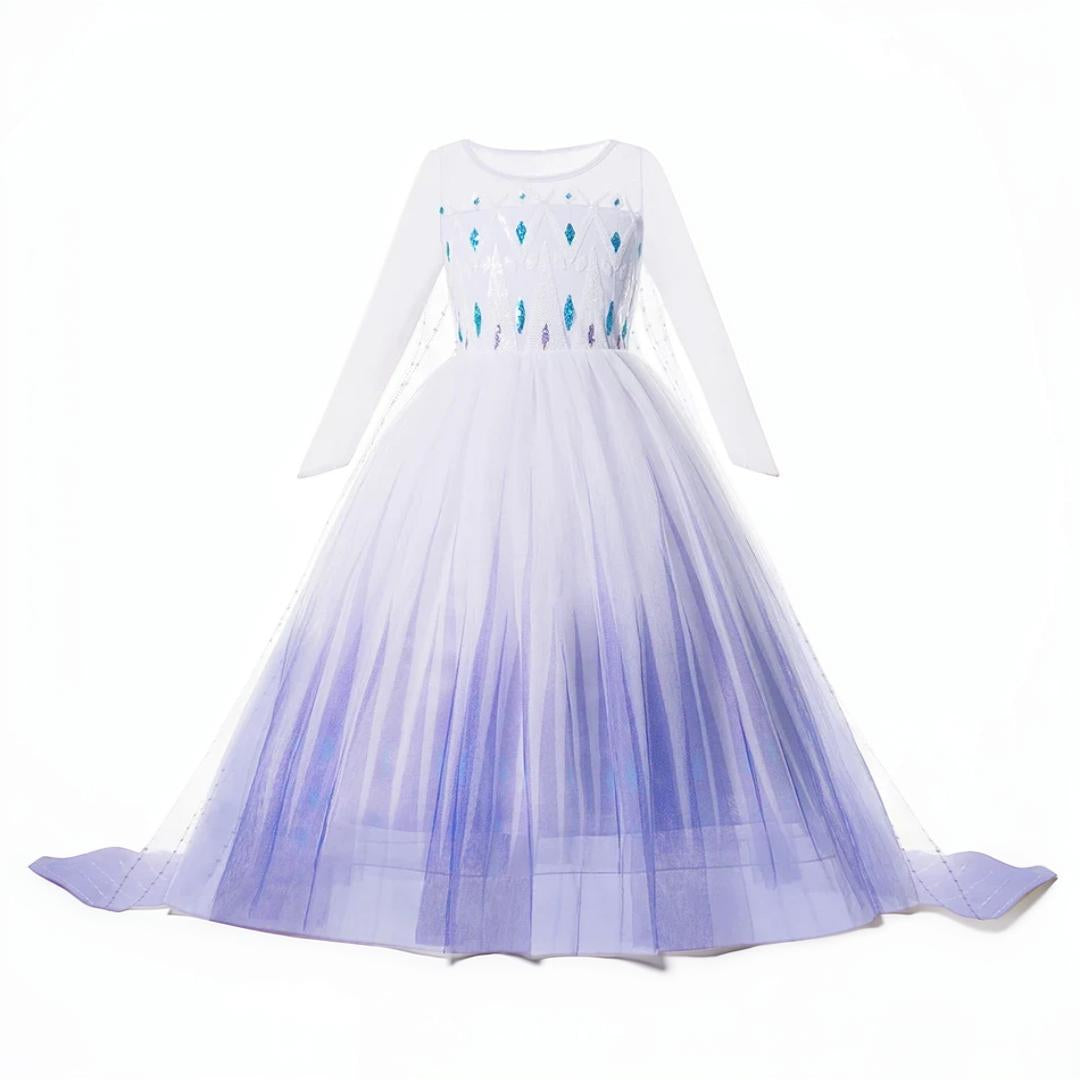 Halloween Costume Snow Princess Royalty Dress Cape Set