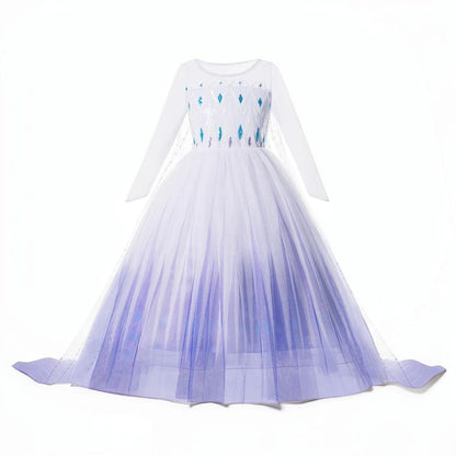 Halloween Costume Snow Princess Royalty Dress Cape Set