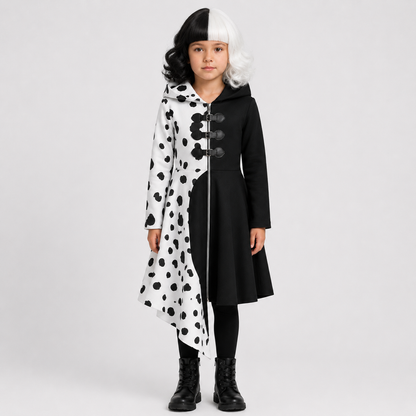 Halloween Costume Dalmatian Villain Party Dress Set